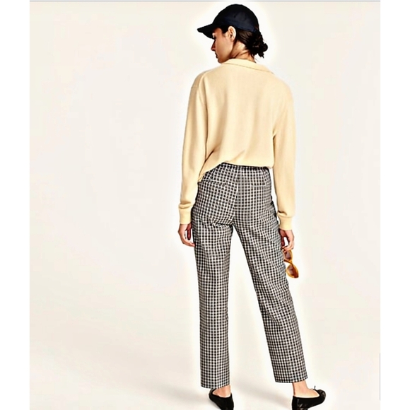 9. J. Crew Pull-on straight-leg pant in check - Picture 2 of 6